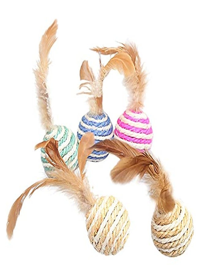 Pet Guard Sisal Ball Cat Toys Interactive Kitten Training Balls Bite Resistant Cat Toys Interactive Cat Toy Ball Scratch Ball Cat Lattu Toy (Set of 2) - Image 1